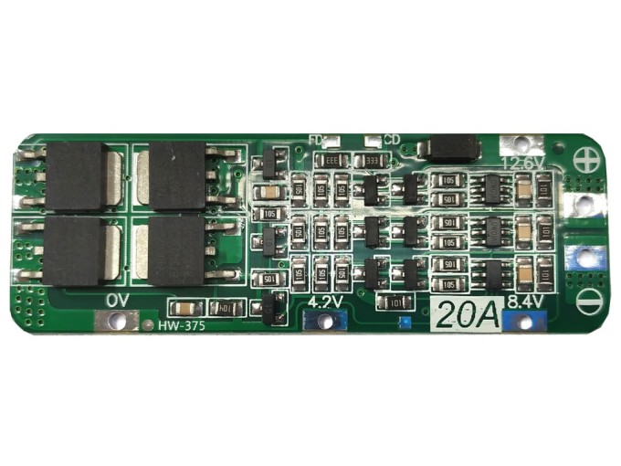 BMS Ochranný Obvod pre 3 články Li-Ion, 20A