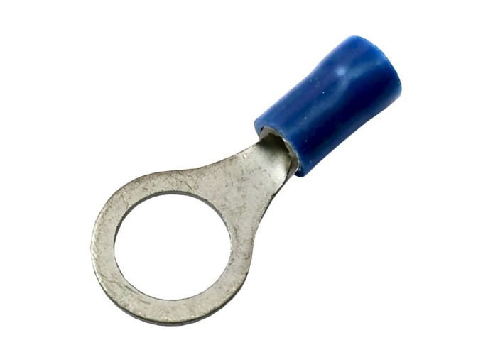 Krimpovacie očko M8 pre kábel - modré