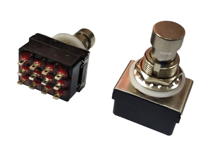 Nožný spínač PBS-24-412 250V / 2A s 4x prepínacími kontaktmi