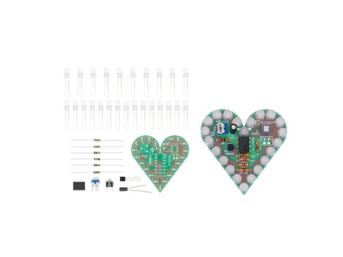 Elektronická stavebnica Srdce - LED s napájením 4-6V