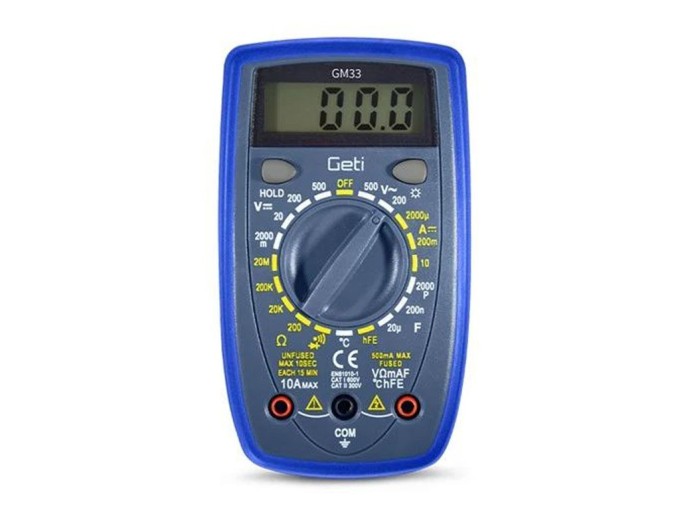 Multimeter GETI GM33A – Merací prístroj pre napätie, prúd a odpor