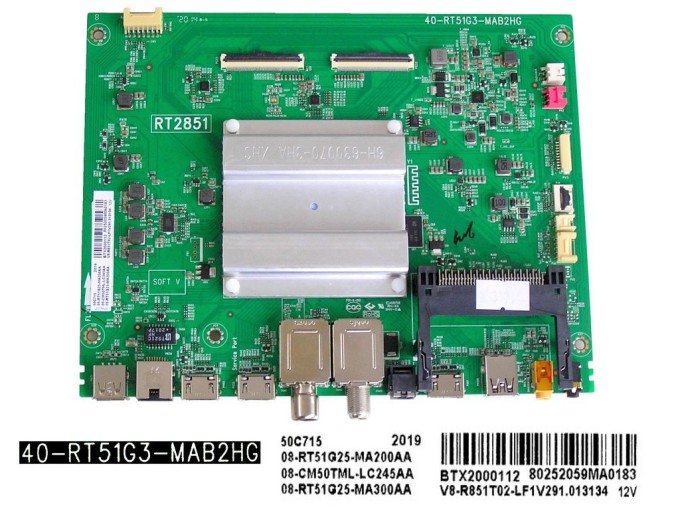 LCD LED základná doska TCL 08-RT51G25-MA200AA / Main board 40-RT51G3-MAB2HG