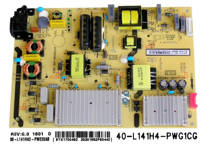 LCD modul zdroj TCL 08-L141HA2-PW220AB / SMPS napájací panel 40-L141H4-PWG1CG