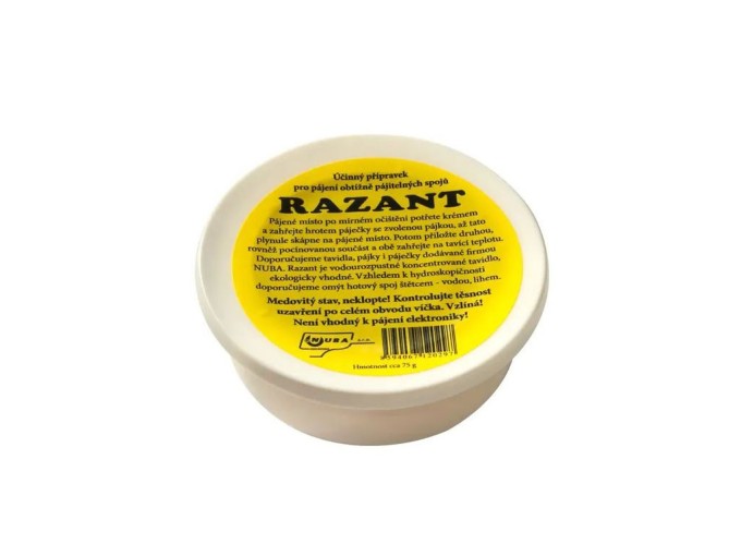 Pájecí pasta RAZANT 75g pre obtiažne pájiteľné spoje