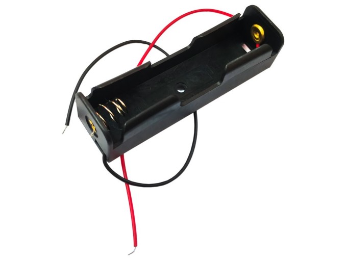 Puzdro na batérie 1x 18650 s vývodom vodiča