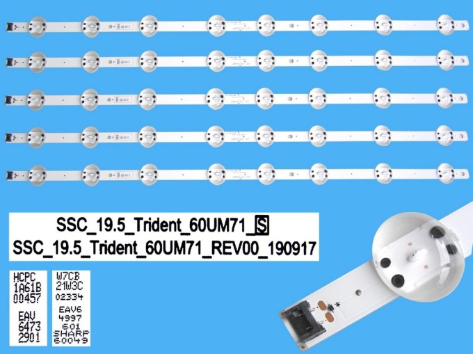 LED podsvietenie 670mm sada pre LCD TV LG AGF30150701, 5 kusov