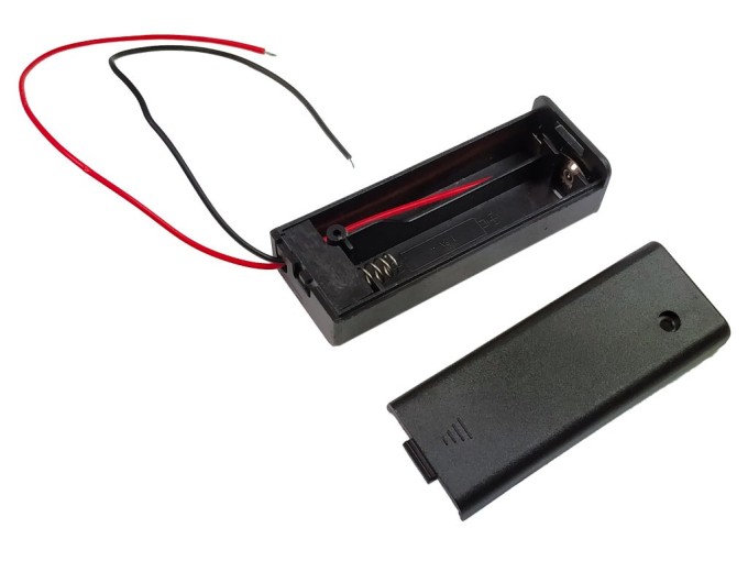 Puzdro na batérie 1x AA s vypínačom a vývodom vodiča