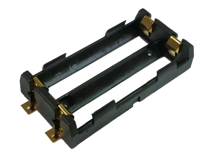 Puzdro pre batérie 2x 18650 s pozlátenými vývodmi