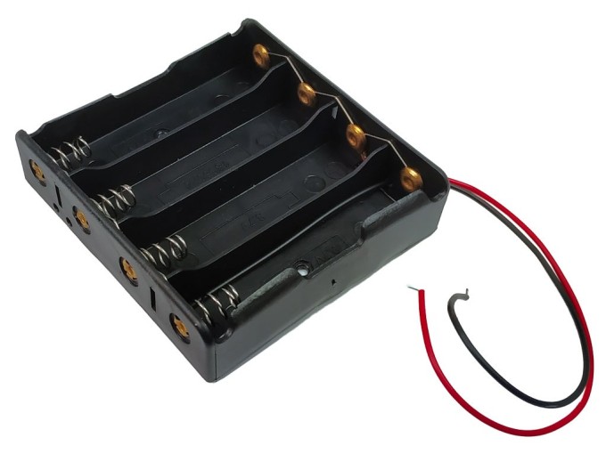 Puzdro na batérie 4x 18650 s vývodom vodiča pre paralelné zapojenie