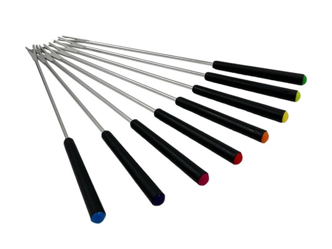 Fondue súprava vidlic 8 ks s farebnou koncovkou