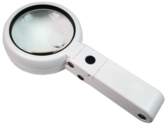 Ručná lupa so stojanom a osvetlením 8 LED FS75RC - zväčšenie 5x a 11x