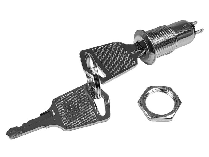 1pólový spínač s kľúčom 60V AC 0.5A OFF-ON