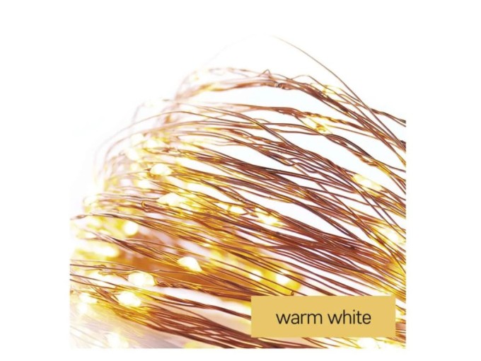 LED vianočný nano reťaz mďbený 0,9 m s časovačom