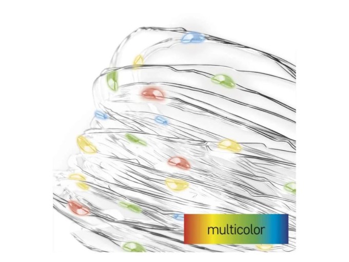 LED vianočný nano reťaz 1,9 m s časovačom, multicolor