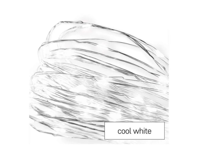 LED vianočný nano reťaz 1,9 m s časovačom, studená biela