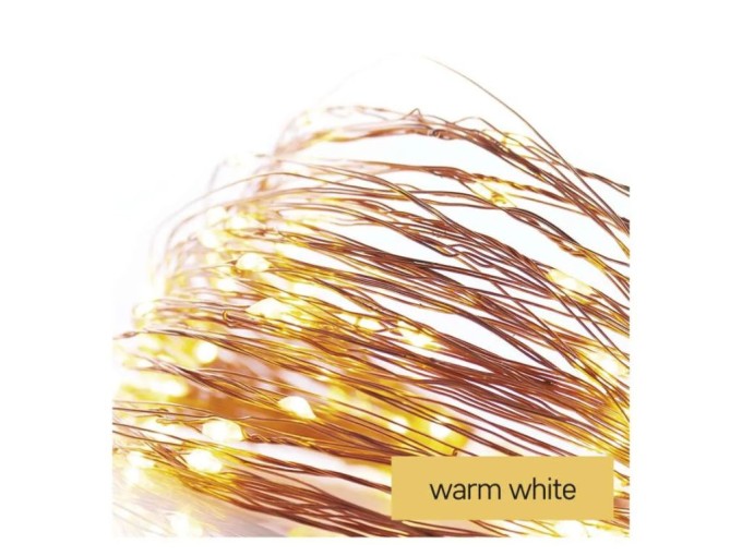 LED vianočný reťaz NANO 1,9 m s časovačom - teplá biela