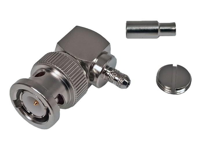 BNC Konektor uhlový 90° krimpovací pre kábel RG316 - samec