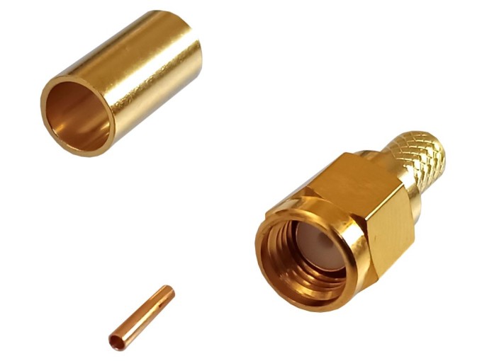 Konektor SMA R-SMA pre kábel RG58 - krimpovací - pozlátený