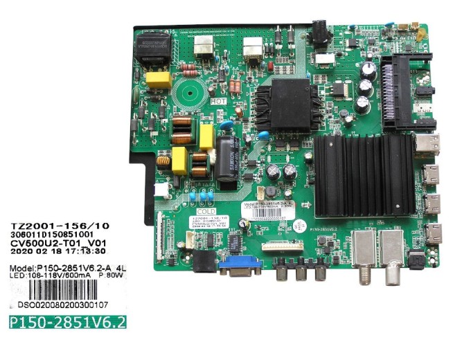 LCD základná doska FOX 50DLE788 - Main board P150-2851V6.2