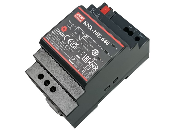 Spínaný napájací zdroj na DIN lištu 30V / 0.64A KNX-20E-640 MEAN WELL