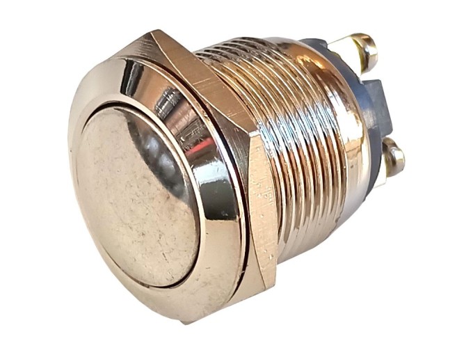 Antivandalové spínacie tlačidlo PBS-28B, kulaté, stříbrné