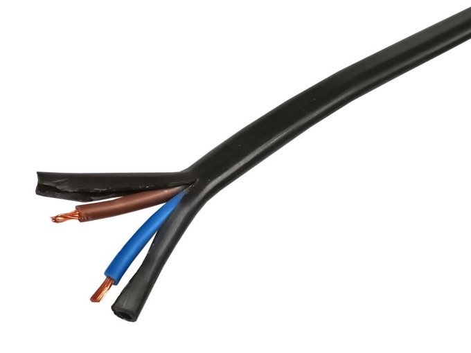 Kábel H03VVH2-F 2x0,75mm² s PVC izoláciou, čierny, meteráž