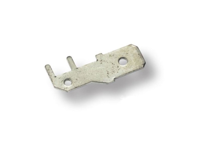 Konektor Faston 6,3x0,8mm do PCB 90° , RM 5mm, pozinkovaná mosadz