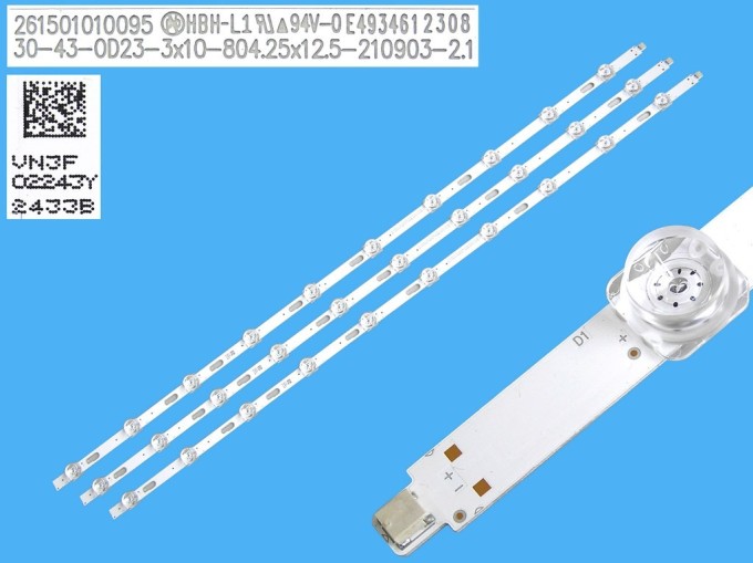 LED podsvietenie 804mm pre Samsung 43CU7172 - 3 kusy