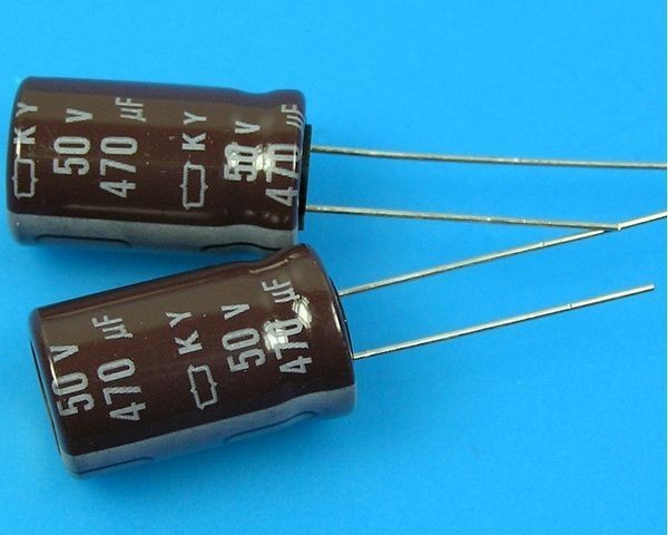 Nippon KY 470uF/50V Elektrolytický Kondenzátor - Nízka Impedance, Dlhá životnosť