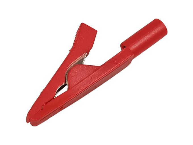 Merací krokodíl MA1 s kleštinou 10A - červený