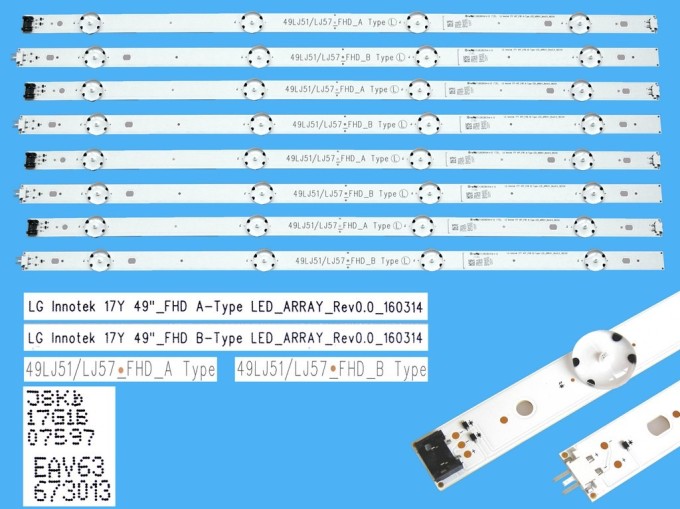Sada LED podsvietenia LG Innotek 49LJ51_FHD - 8 kusov