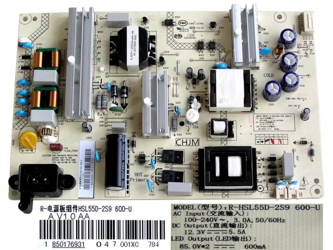 LCD modul zdroj HSL55D-2S9 SMPS BOARD 850176931 R-HSL55D-2S9 600-U