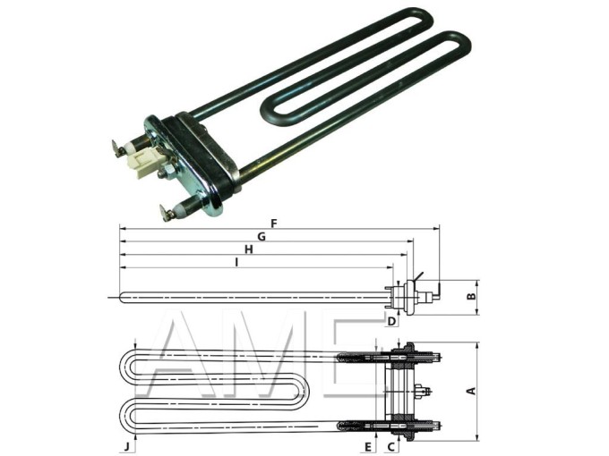 Topné teleso práčky Whirlpool 2050W 481225928919