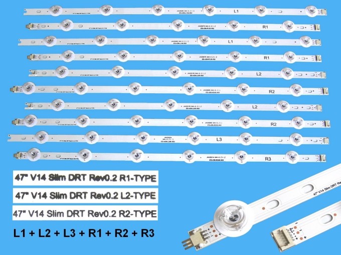 Sada LED podsvietenia pre LG 47LB V14 Slim 3D - DLED TOTAL ARRAY