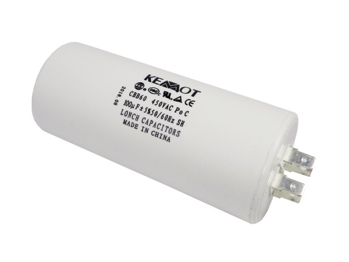 Rozbehovo kondenzátor 100uF / 450V KEMOT s konektormi