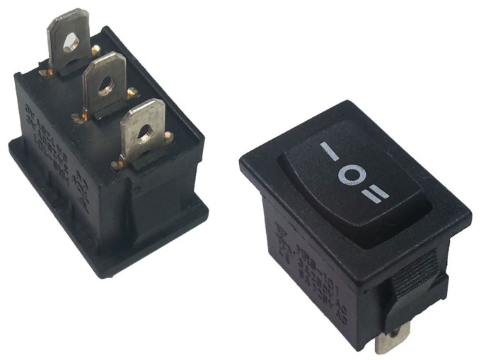 Kolébkový prepínač WSB 2600, 1pólový, 250V/3A, (ON)-OFF-(ON)