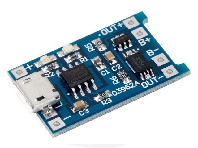 TP4056 D Modul na Nabíjanie Li-ion Batérií s Ochrannou a Mikro USB Konektorom