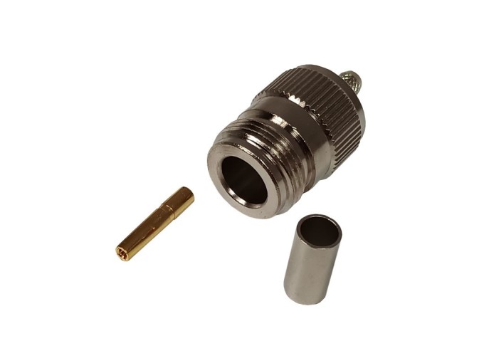 N 50 Ohm Krimpovacia zásuvka (f) pre kábel RG58C/U, B9907, KX15, LMR195