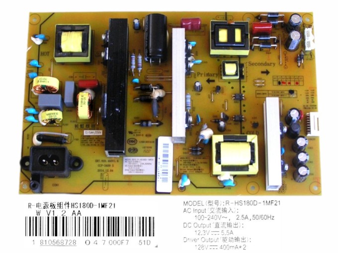 LCD Modul Napájací Zdroj Changhong Chiq XR7.820.460V1.6