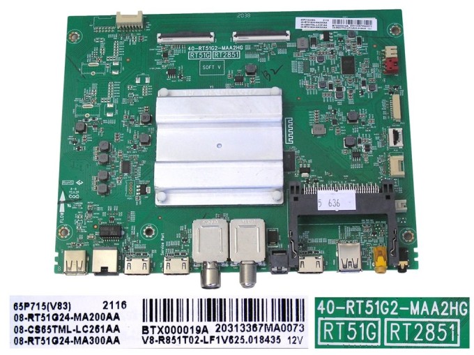 Základná doska LCD LED modul TCL 08-RT51G24-MA200AA / Main board assy 40-RT51G2-MAA2HG