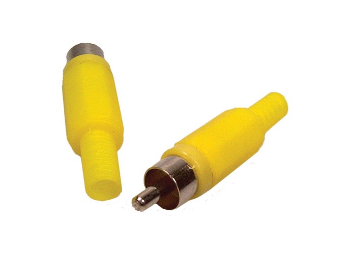 Žltý CINCH konektor - plastový samec