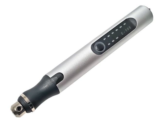 Akumulátorová mini brúska E108 s nabíjacím káblom a príslušenstvom