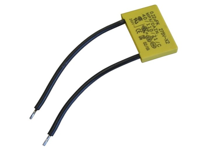 Kondenzátor IMP 0.33uF / 275V AC MKP X2 s vývody 65mm