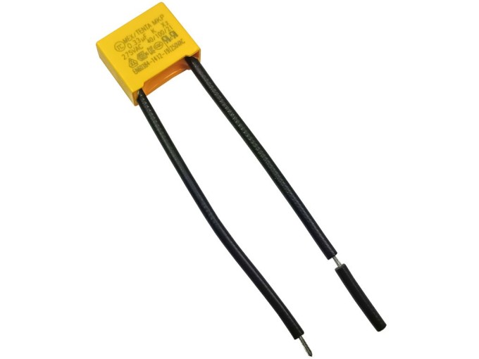 Kondenzátor IMP 0.33uF / 275V AC MKP X2 s vývody 65mm