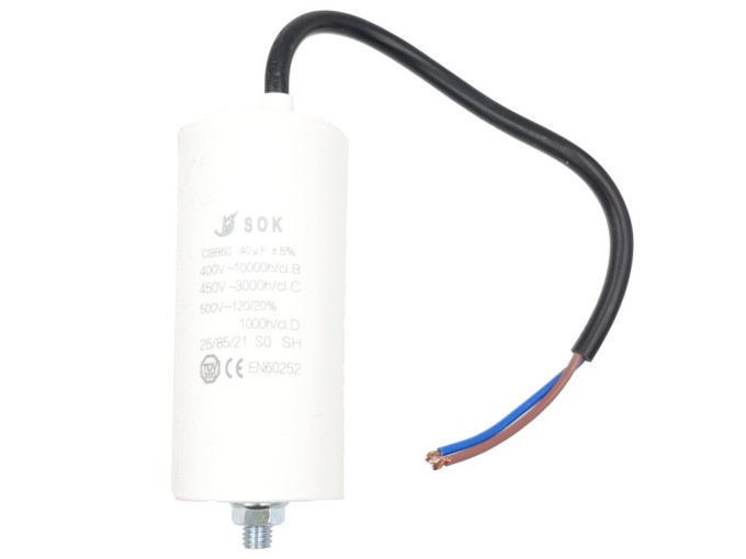 Rozbehový kondenzátor 40µF s káblom TC886HS