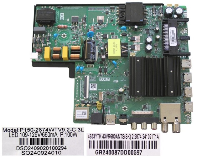 LCD modul základná doska Sencor SLE2469TCS - N19040679-0A00868/A20031365-0A00105 - TP.MS3663S.PA671