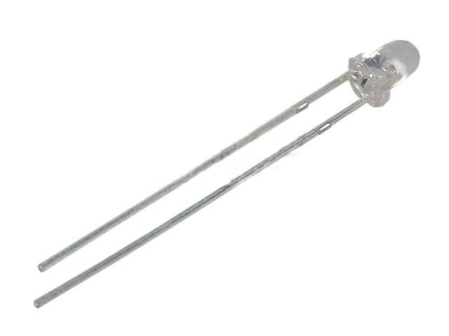 Biela LED dióda 3mm s vysokou svietivosťou 9000mCD