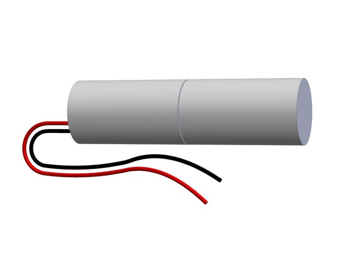 Akumulátor 2,4V 4500mAh D pre núdzové svetlá s káblom bez konektora