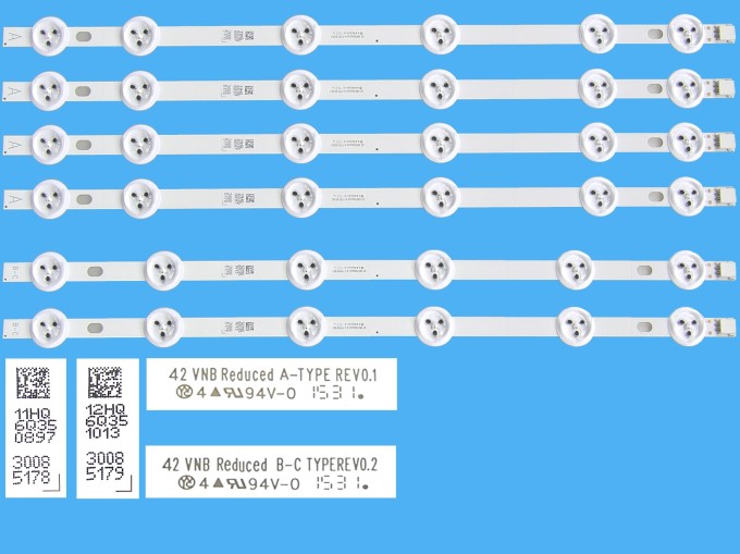 Sada LED podsvietenia Vestel 23283028AL - 6 pásikov 373mm (4ks type-A, 2ks type-B)