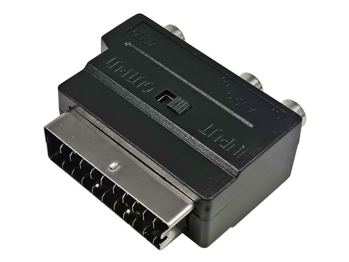 Redukcia SCART na SCART a 3xCINCH s S-VHS